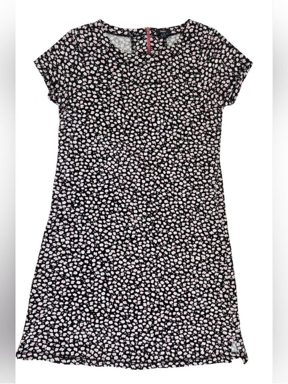 NWT Size XL Hatley Black Mini Dress with Pink and White Ditzy Floral Print